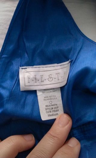 Abito lungo blu con decorazioni