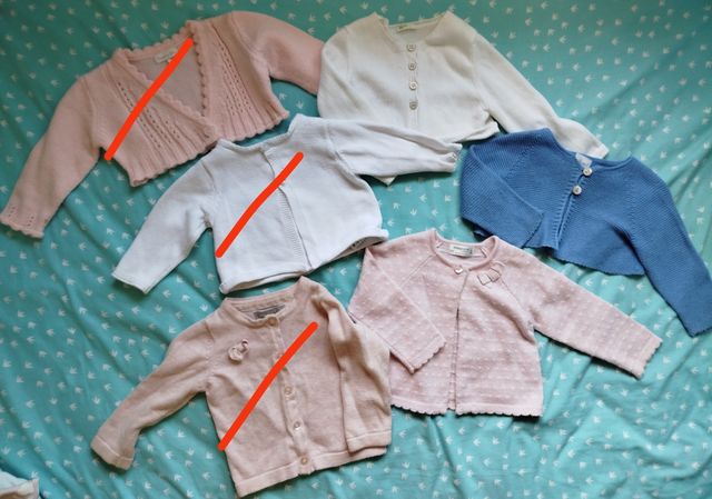 Rebecas de bebé 0-3 meses y 6 meses.