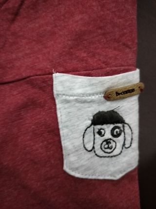 Magliette bimbo con taschino cane