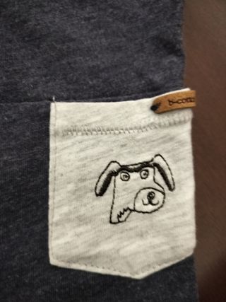 Magliette bimbo con taschino cane