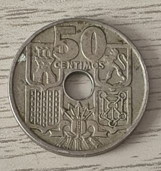 Moneda 50 céntimos 1949 España