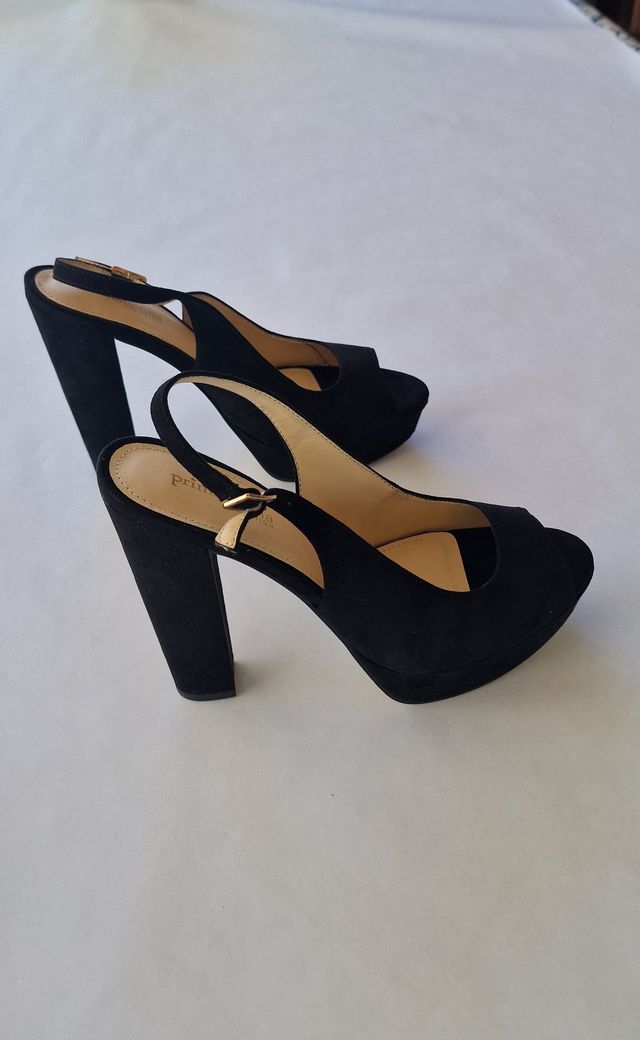 Scarpe Primadonna in pelle vellutata nera tg40