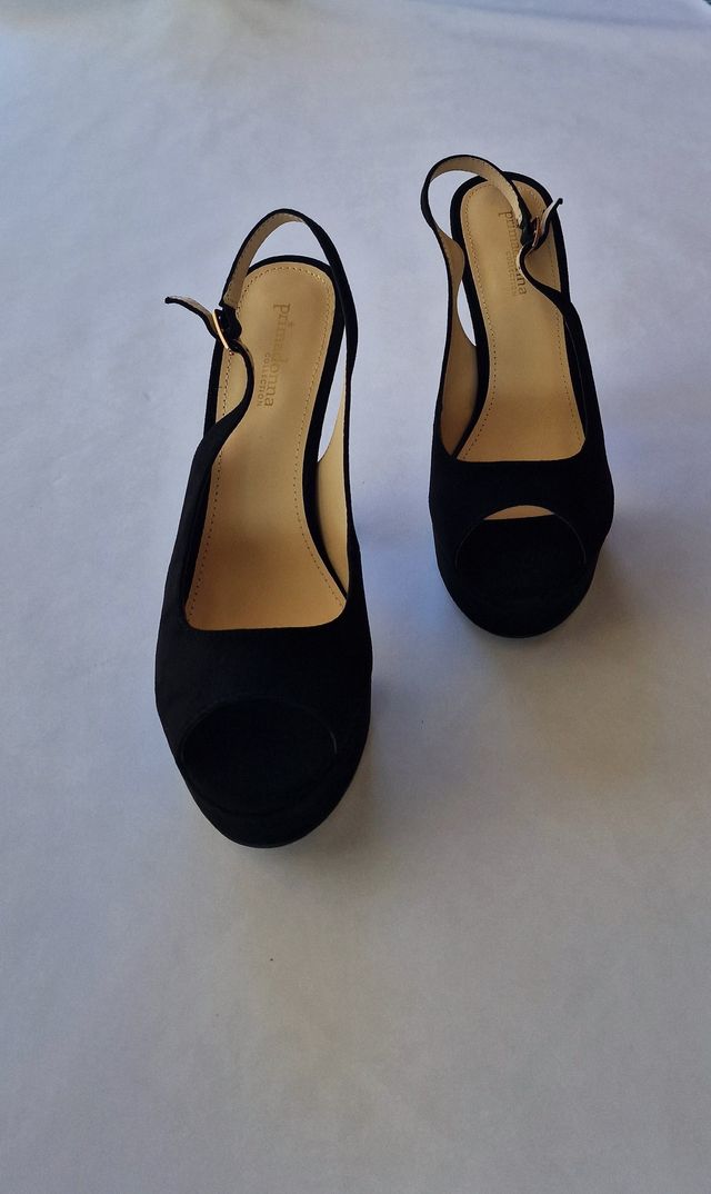 Scarpe Primadonna in pelle vellutata nera tg40