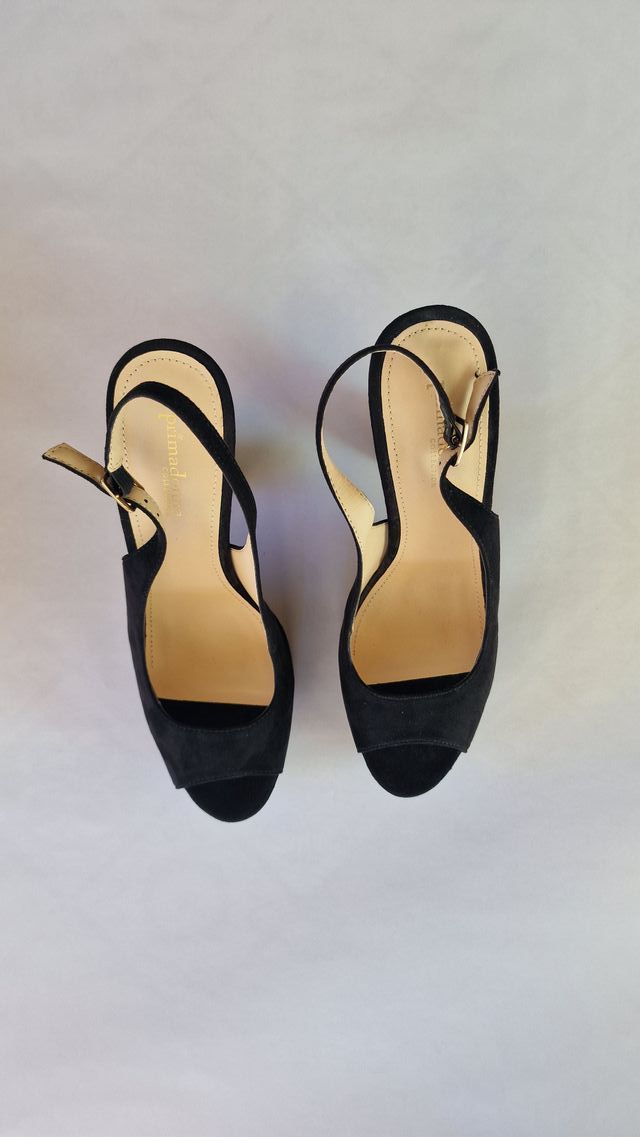 Scarpe Primadonna in pelle vellutata nera tg40