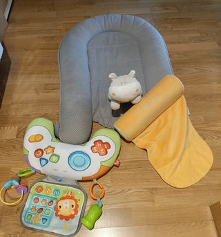 Lote nido bebé, cojín juegos + rollito Jané