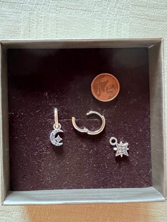 Pendientes Luna y Estrella Plata