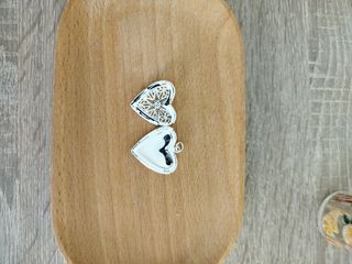  Collar Colgante Corazón Relicario Plata