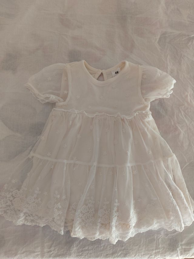Vestido de bebé H&M blanco
