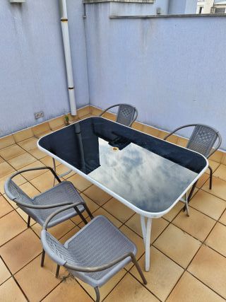 Conjunto Mesa y 4 Sillas Exterior