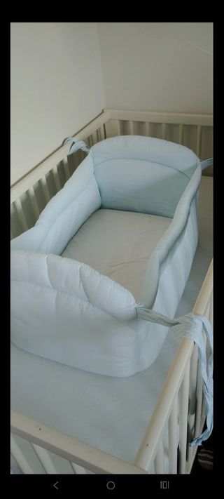 Riduttore per culla azzurro + culla portatile 