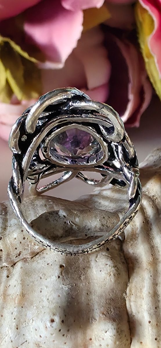 Anillo Plata Medusa Topacio Místico