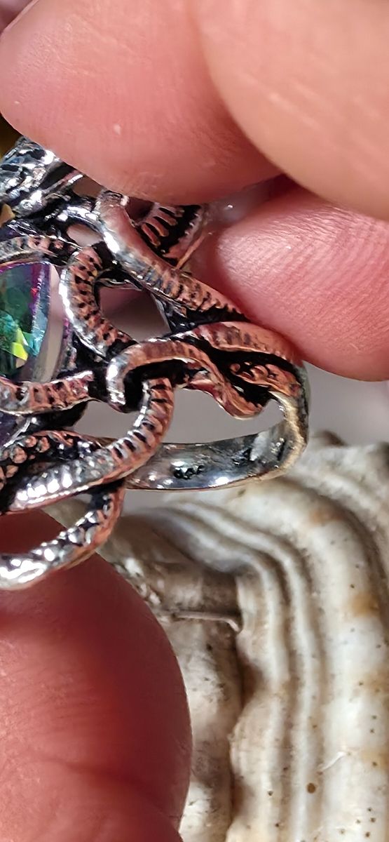 Anillo Plata Medusa Topacio Místico