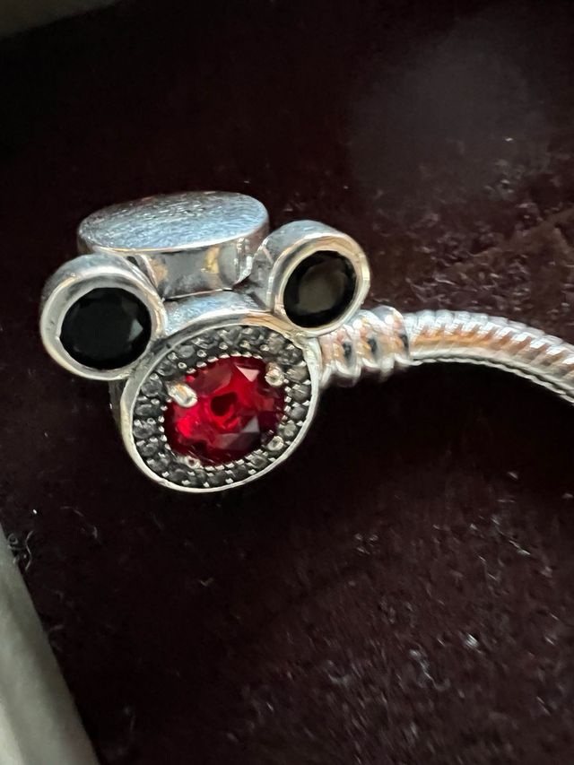 Pulsera Mickey Mouse Roja y Plateada 17cm