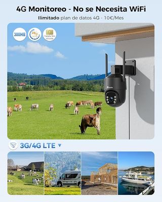 Ctronics Cámara Vigilancia 4G LTE con SIM
