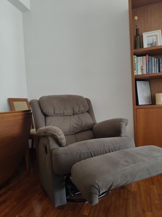 Sillón butaca marrón tela reclinable
