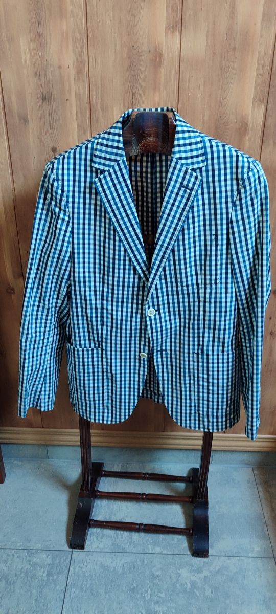 AMERICANA CUADRO VICHY AZUL PURIFICACIÓN GARCÍA 