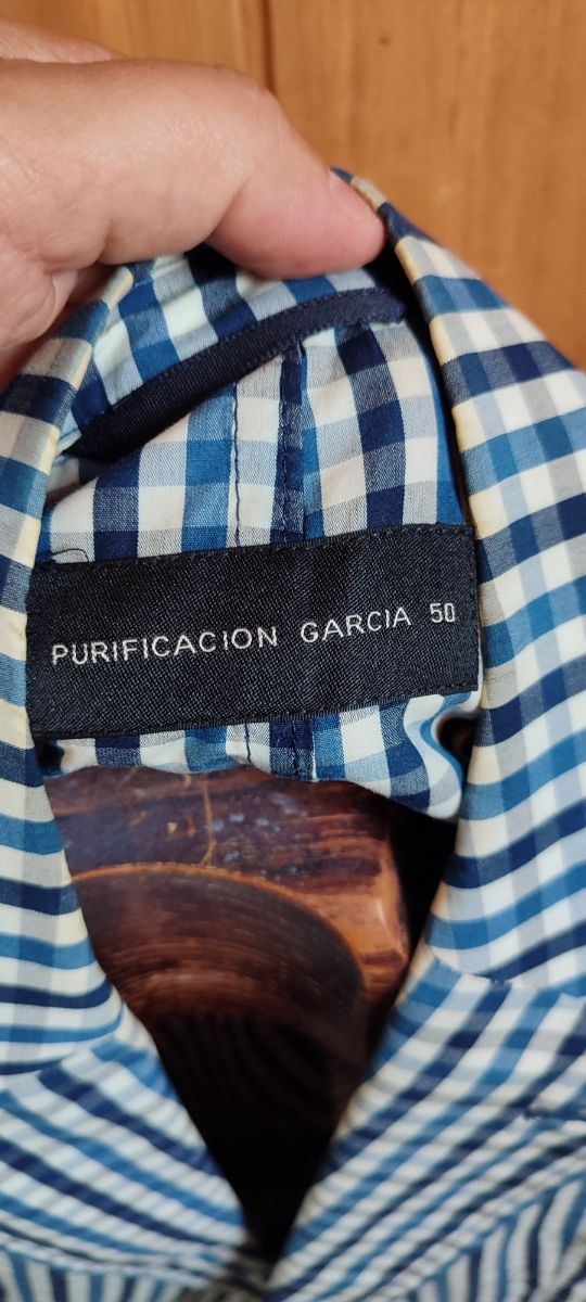 AMERICANA CUADRO VICHY AZUL PURIFICACIÓN GARCÍA 