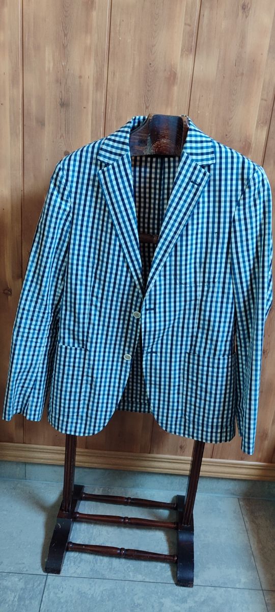 AMERICANA CUADRO VICHY AZUL PURIFICACIÓN GARCÍA 