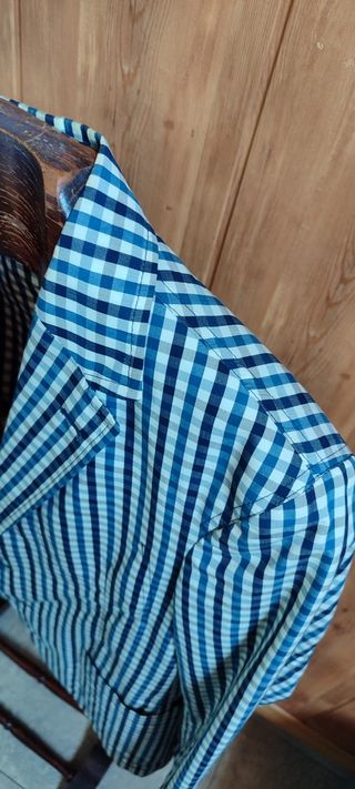 AMERICANA CUADRO VICHY AZUL PURIFICACIÓN GARCÍA 