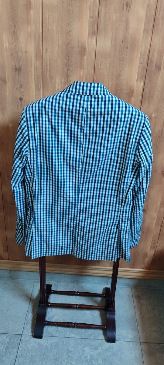 AMERICANA CUADRO VICHY AZUL PURIFICACIÓN GARCÍA 