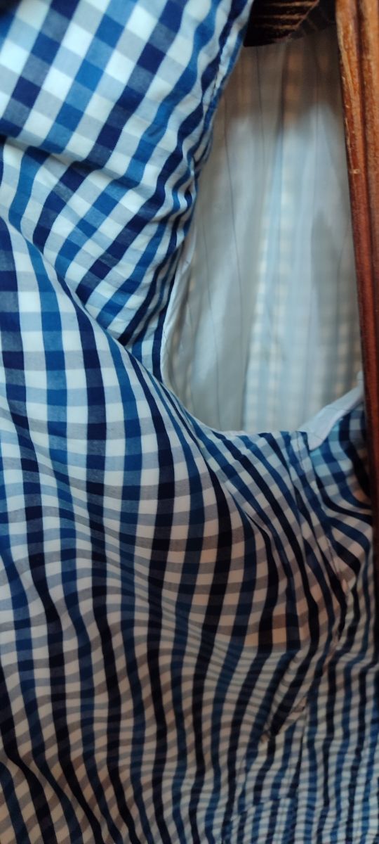 AMERICANA CUADRO VICHY AZUL PURIFICACIÓN GARCÍA 