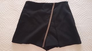 Falda pantalón Zara negra con pedrería