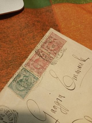 Busta affrancata 1921 con francobolli Regno