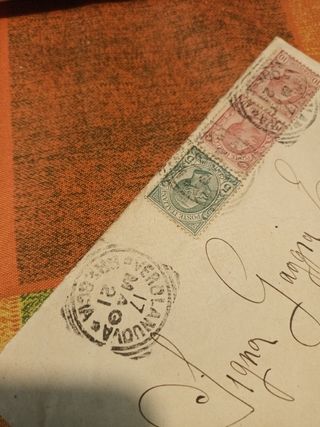 Busta affrancata 1921 con francobolli Regno