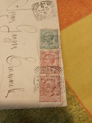 Busta affrancata 1921 con francobolli Regno