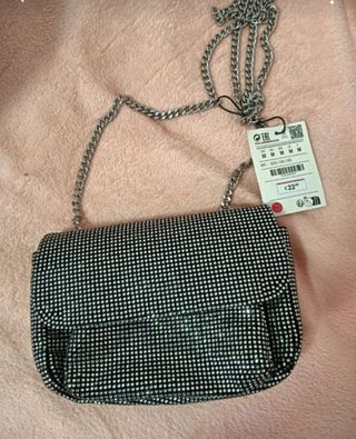 Bolso de fiesta plateado Pull&Bear