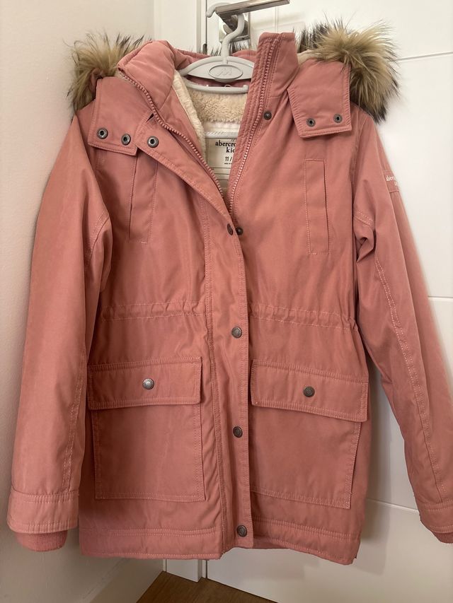Abrigo niña Abercrombie Kids rosa talla 11/12 años