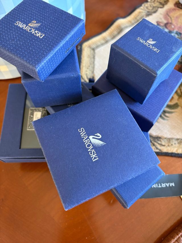Cajas Swarovski Originales Azul , anillos pulseras