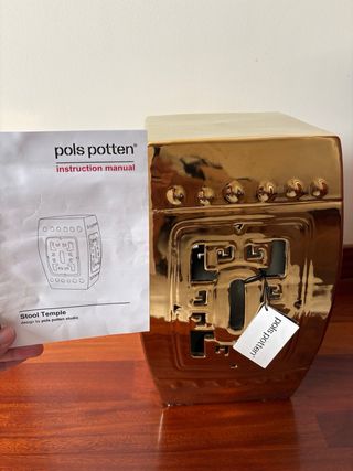 Butaca Decorativa Cerámica Dorada