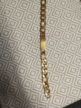 Esclava de acero chapado en oro 22cm