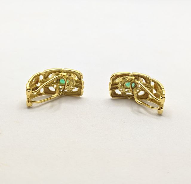 Pendiente de oro de 18k Esmeralda, 6.71 g.