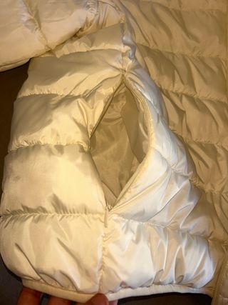 Abrigo blanco perla con capucha (Unisex)
