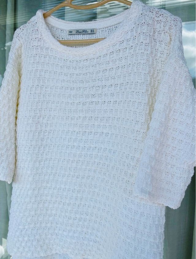 Jersey Zara punto blanco