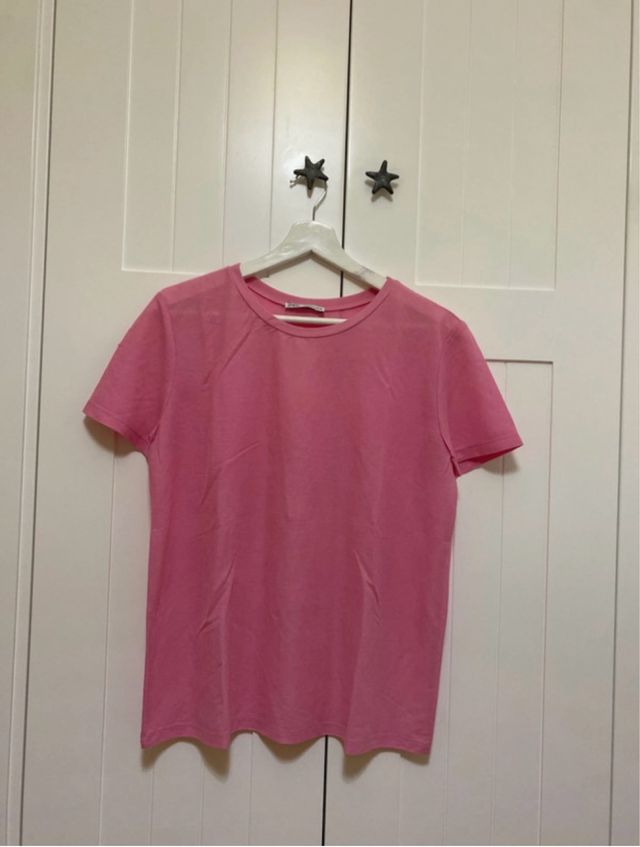 Camiseta Zara Lino Rosa
