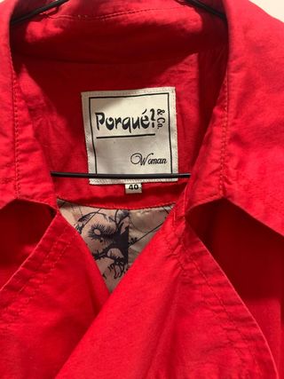 Gabardina Porqué Roja Talla L