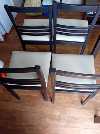 Juego de 4 Sillas Comedor Beige