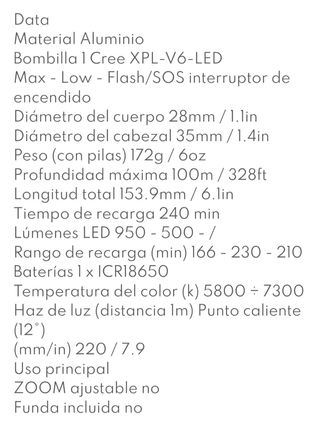 Linterna pesca submarina 