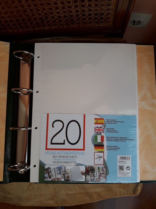 Álbum para fotos, de anillas.