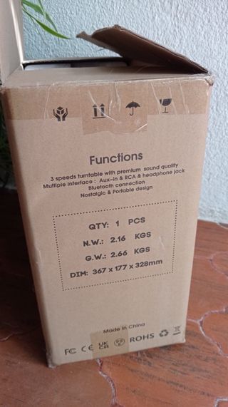 Tocadiscos de Vinilo Bluetooth Portátil