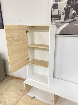 MUEBLE DE TELEVISION CON MODULOS BLANCO CAMBRIA