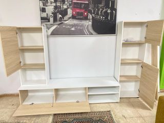 MUEBLE DE TELEVISION CON MODULOS BLANCO CAMBRIA