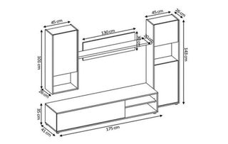 MUEBLE DE TELEVISION CON MODULOS BLANCO CAMBRIA