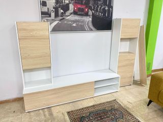 MUEBLE DE TELEVISION CON MODULOS BLANCO CAMBRIA