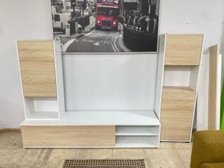 MUEBLE DE TELEVISION CON MODULOS BLANCO CAMBRIA