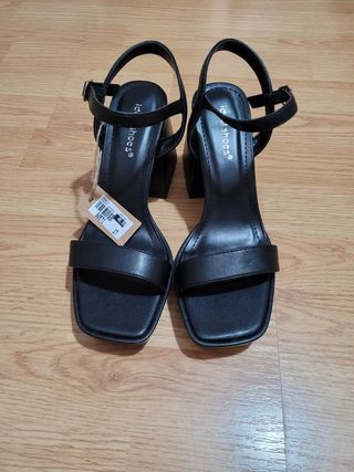 Sandalias de tacón negras talla 37