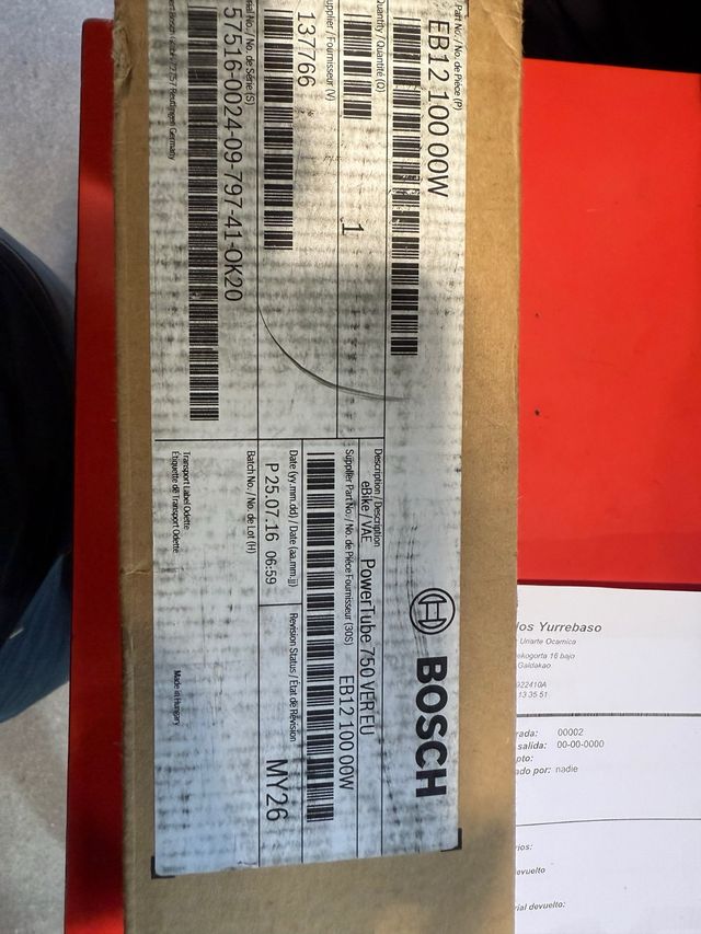 Batería Bosch Power Tube 750 Vertical